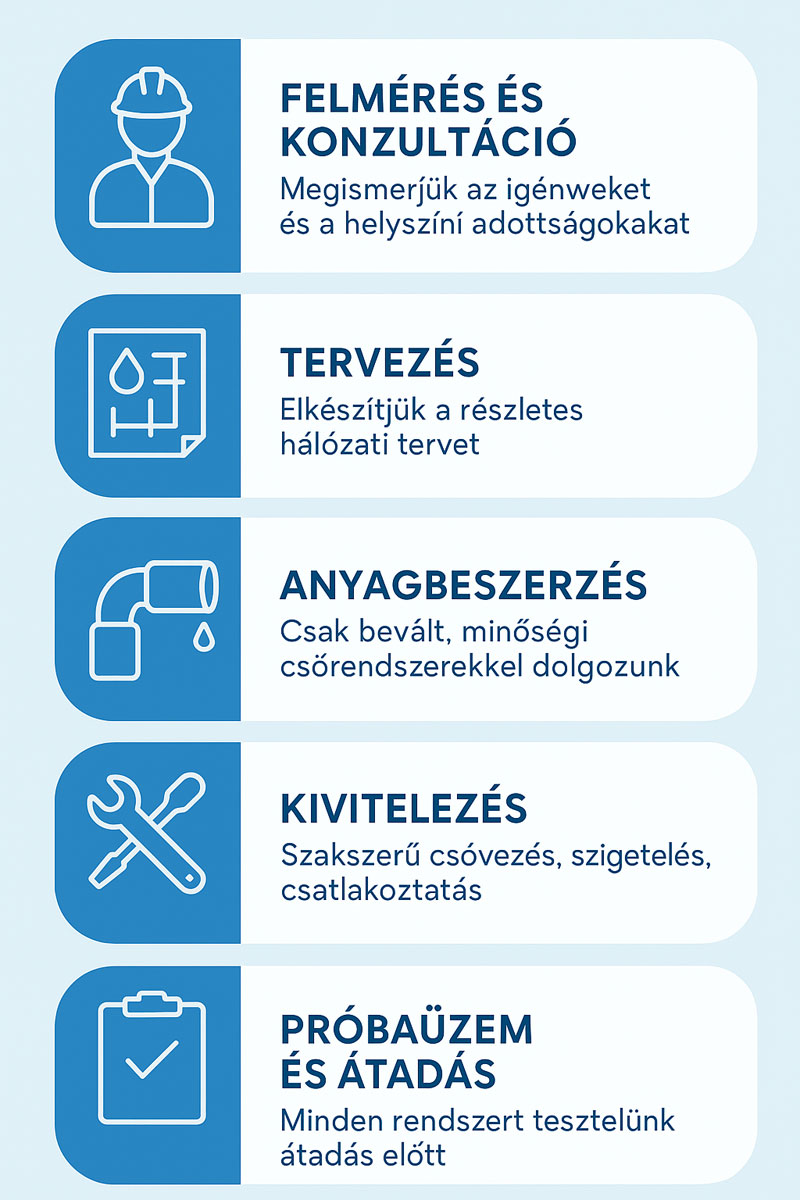 vízhálózat kiépítése